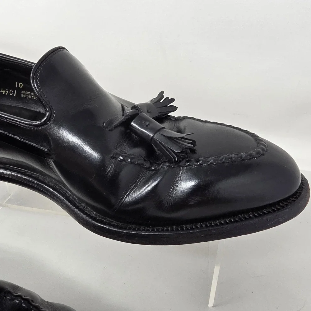 Johnston & Murphy Tassel Loafers Mens 10 D Aristocraft Black Leather Dress Shoes